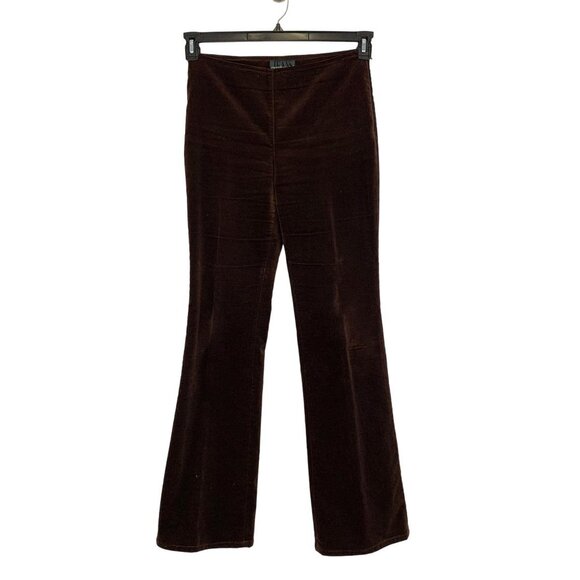 Rocco Barocco High Rise Bootcut Velvet Pants Chocolate Brown Size 10 - Picture 1 of 5
